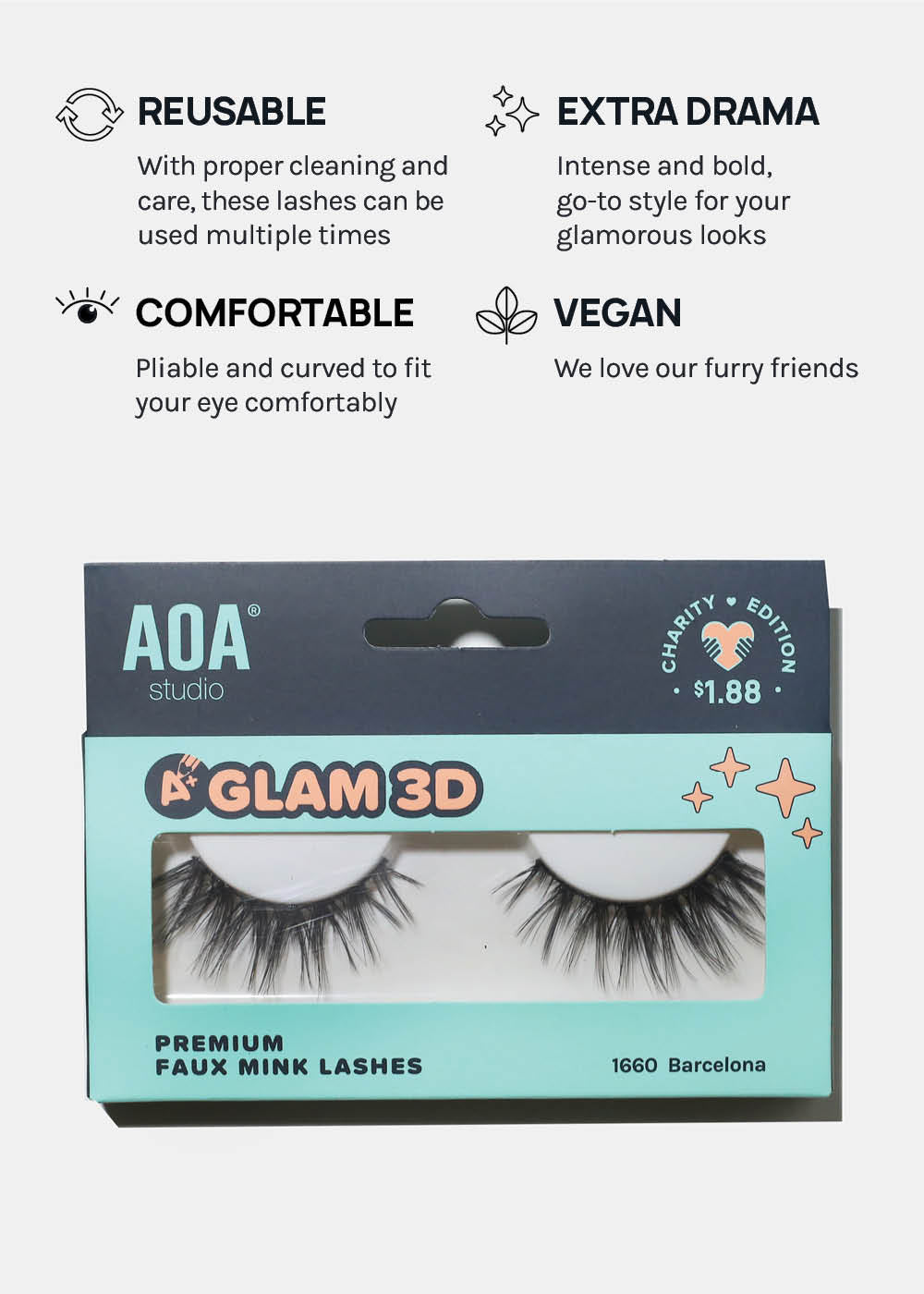 A+ Glam 3D Faux Mink Lashes - Barcelona