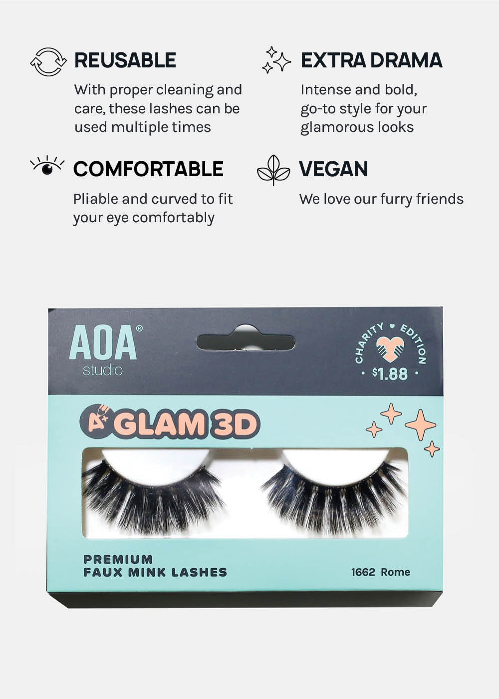 A+ Glam 3D Faux Mink Lashes - Rome