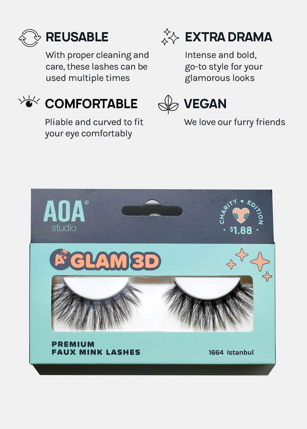 A+ Glam 3D Faux Mink Lashes - Istanbul