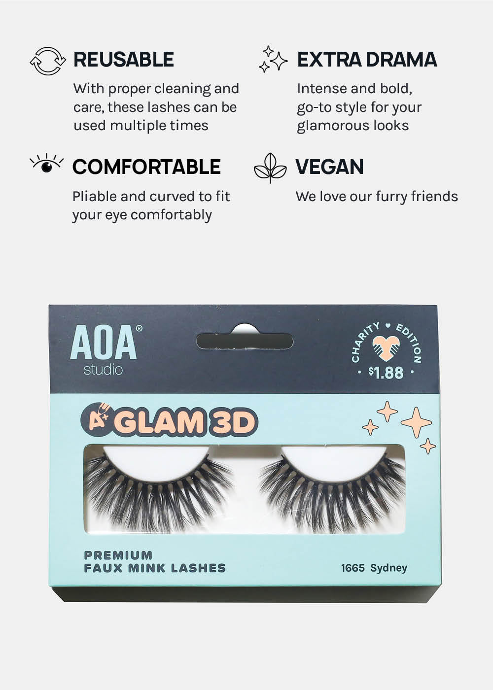 A+ Glam 3D Faux Mink Lashes - Sydney