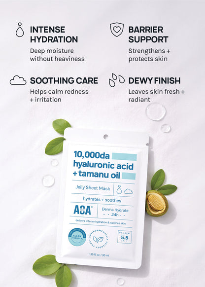 AOA Skin 10,000da Hyaluronic Acid + Tamanu Oil Sheet Mask
