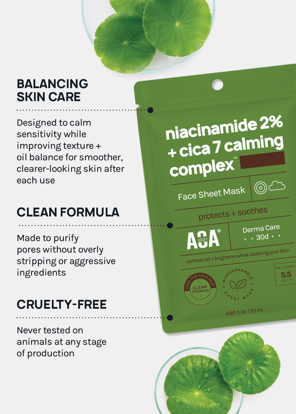 AOA Skin Niacinamide 2% + CICA 7 Calming Complex Sheet Mask
