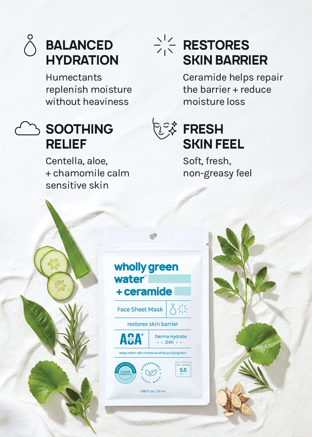 AOA Skin Wholly Green Water + Ceramide Sheet Mask
