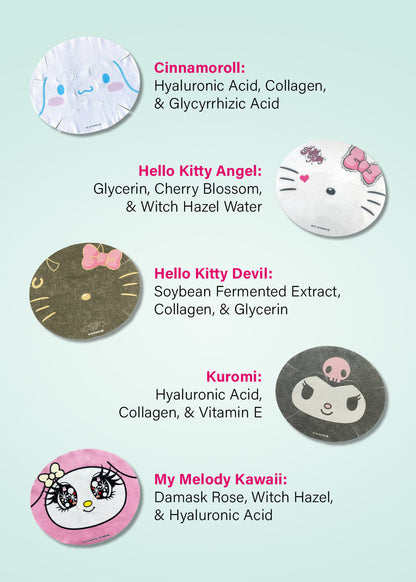 ASUNAROSYA Sanrio Narikiri Face Mask (1 Mask)