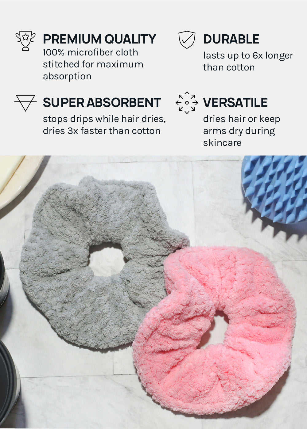 A+ Microfiber Hair Towel Scrunchie