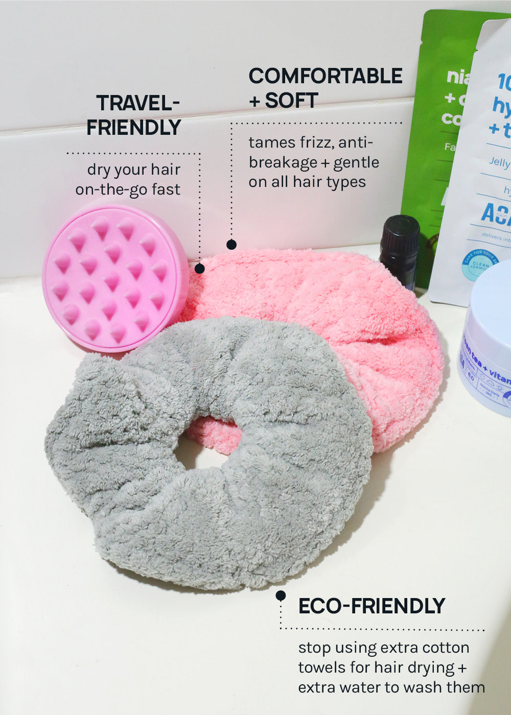 A+ Microfiber Hair Towel Scrunchie