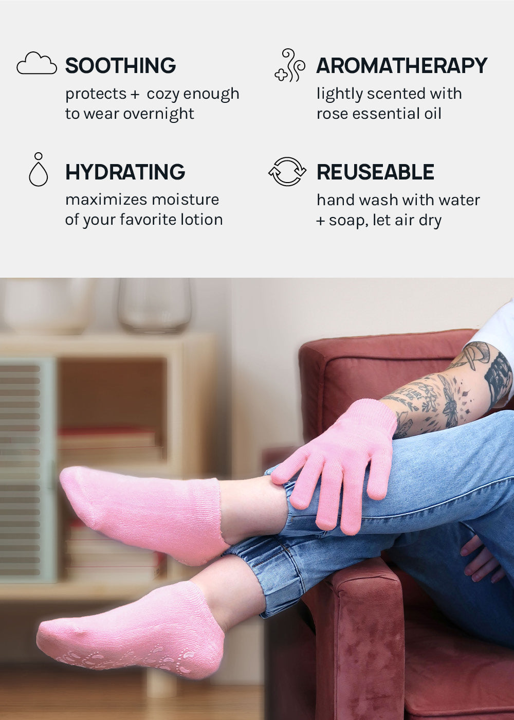A+ Gel Lined Moisturizing Spa Glove