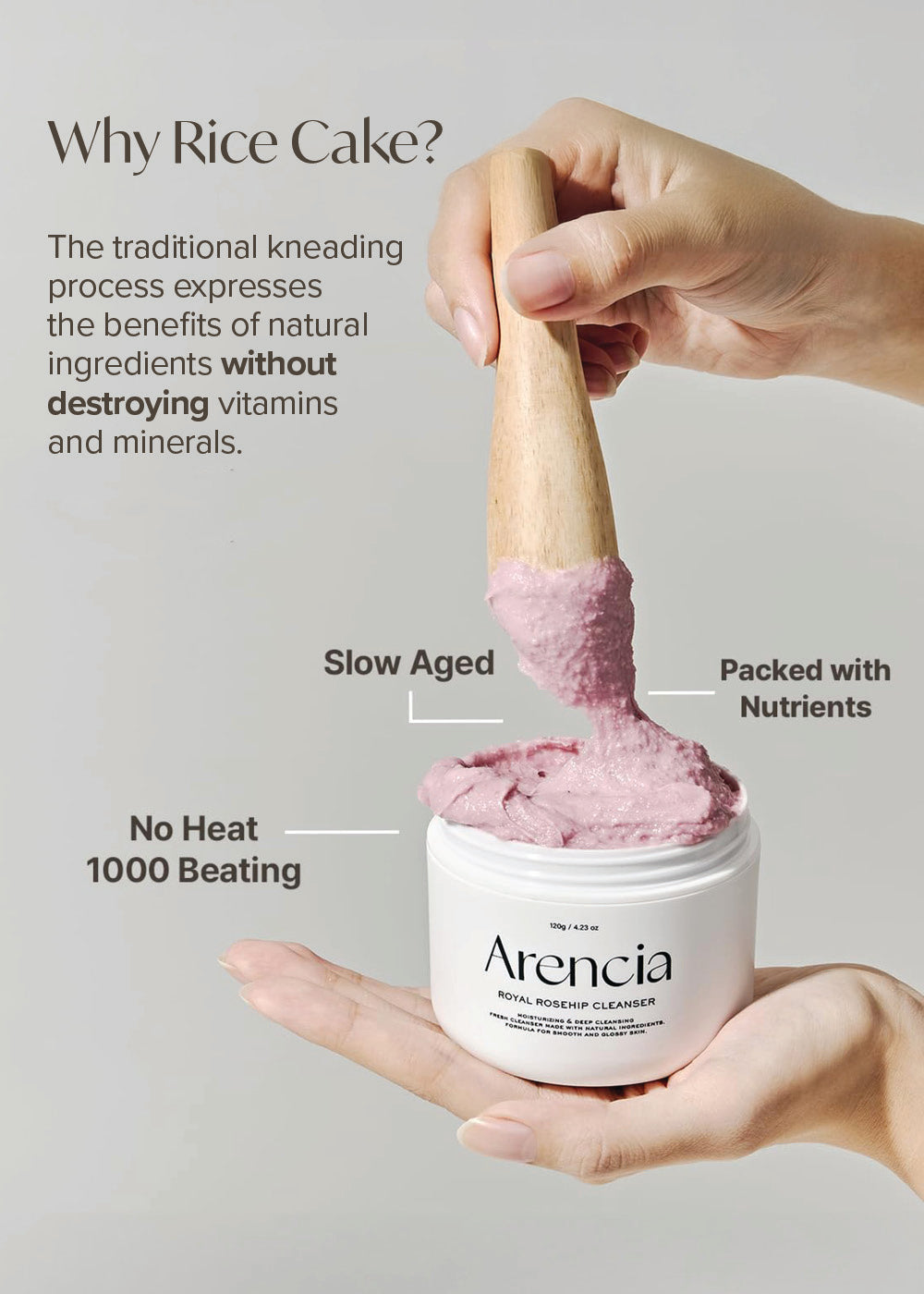 Arencia Fresh Rosehip Rice Mochi Cleanser 120g