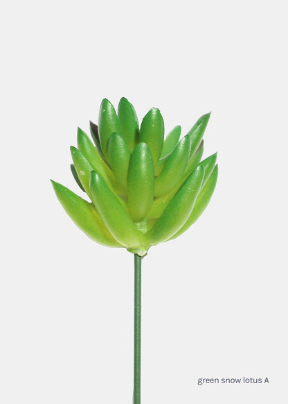 Official Key Items Artificial Succulents - Green Snow Lotus A