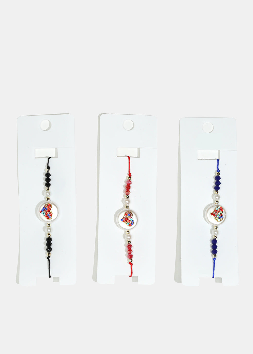 Rhinestone Heart Drawstring Bracelet