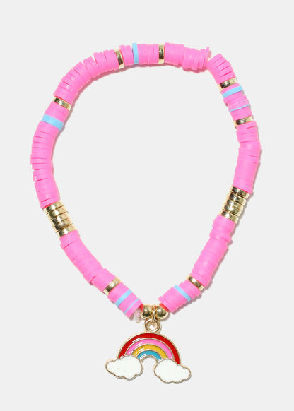 Rainbow Charm Beaded Bracelet