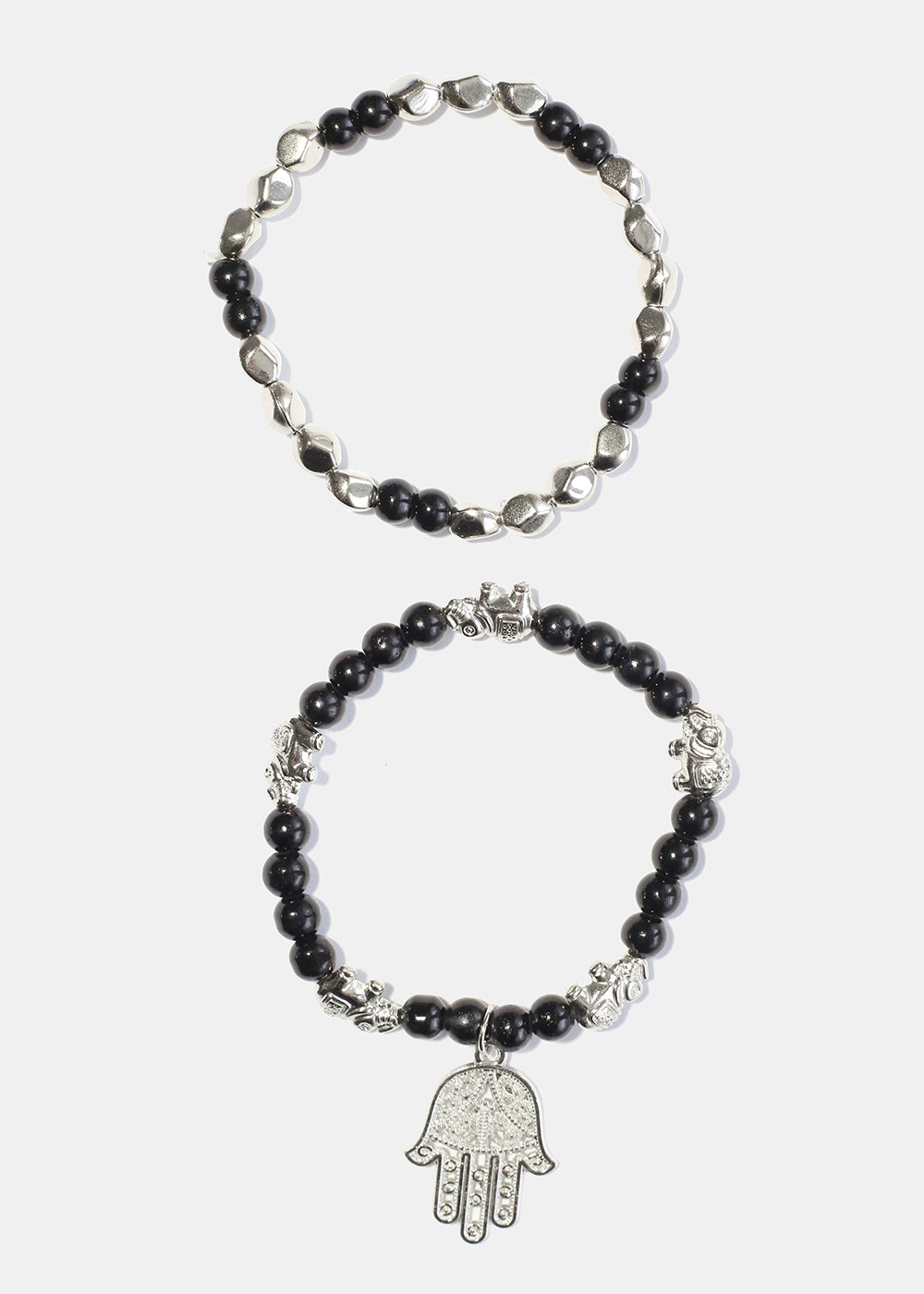 Bead Bracelet with Hamsa Hand
