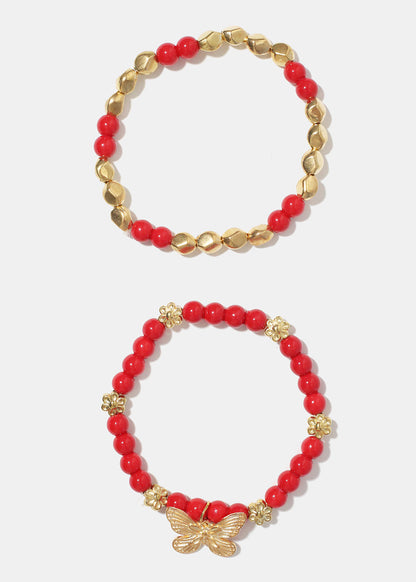 Beaded Bracelet with Butterfly