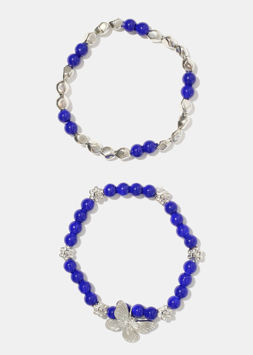Dark Bead Bracelet with Butterfly