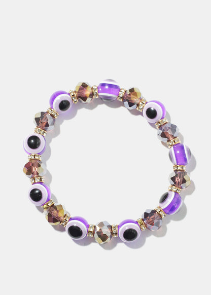 Evil Eye Vibrant Bead Bracelet