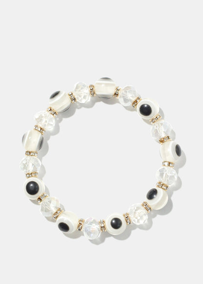 Evil Eye Vibrant Bead Bracelet