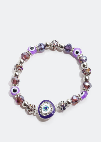 Dark Colored Evil Eye Bead Bracelet