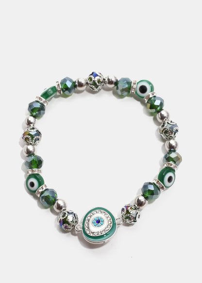 Dark Colored Evil Eye Bead Bracelet