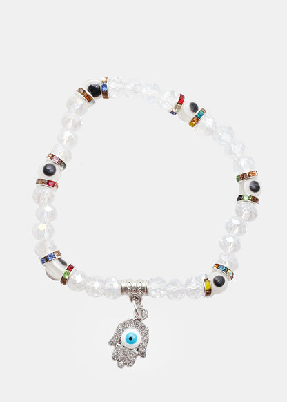 Evil Eye & Hamsa Hand Bead Bracelet