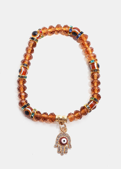 Hamsa Hand with Evil Eye Bead Bracelet