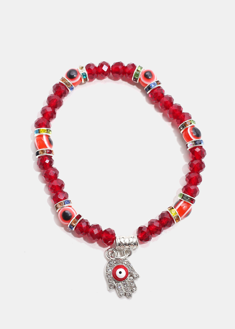Hamsa Hand with Evil Eye Bead Bracelet