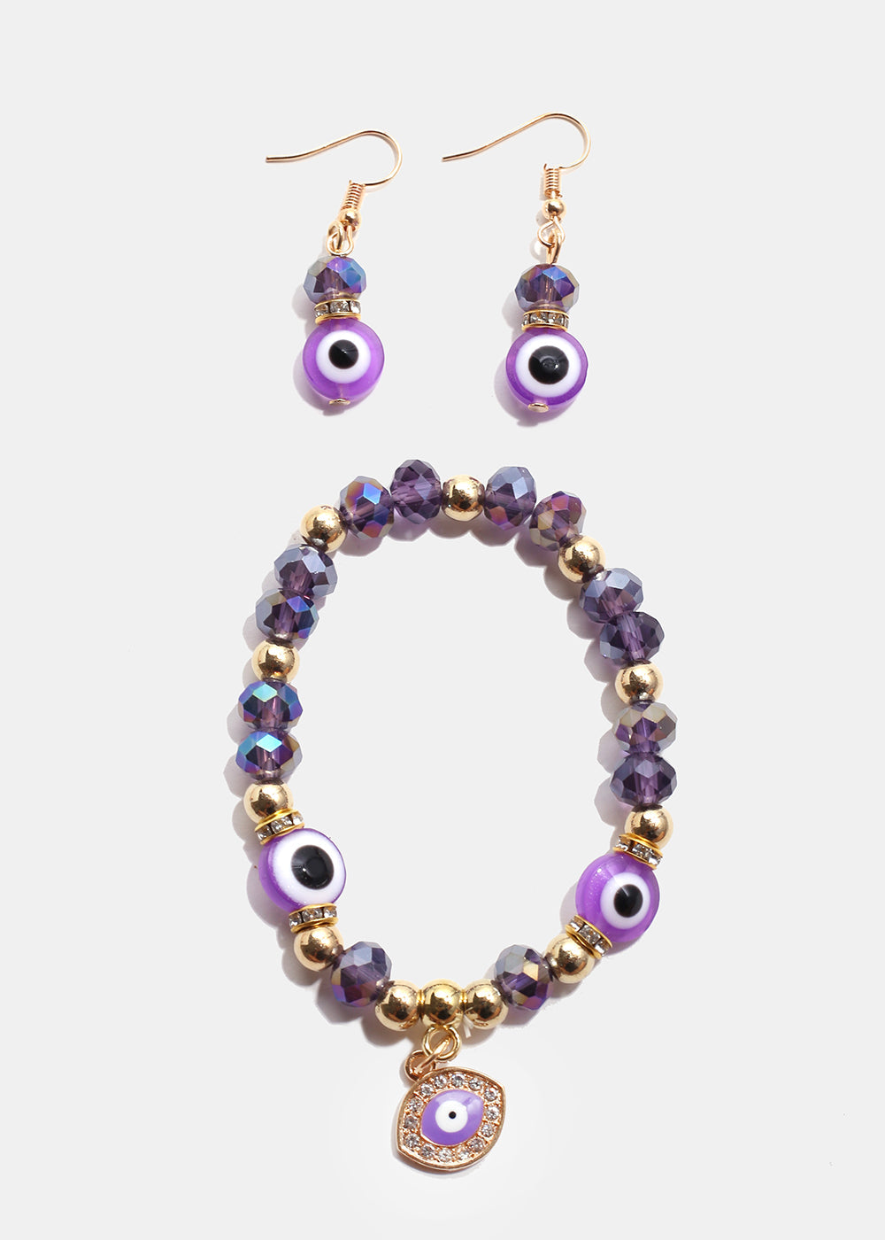 Colorful Evil Eye Bracelet & Earring Set