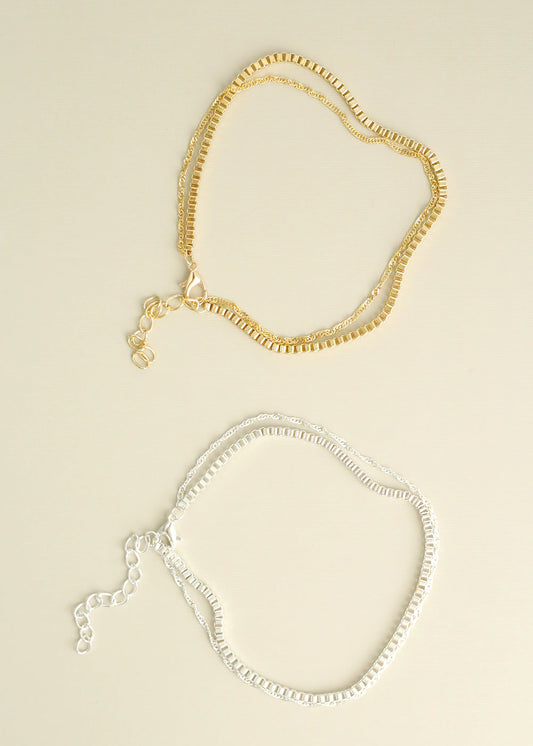 Double Layered Chain Anklet