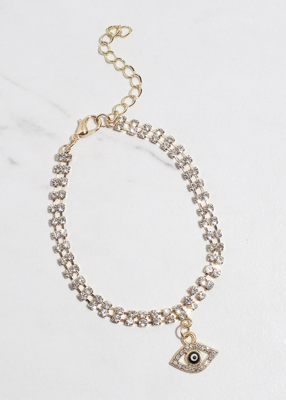 Bling Evil Eye Chain Bracelet