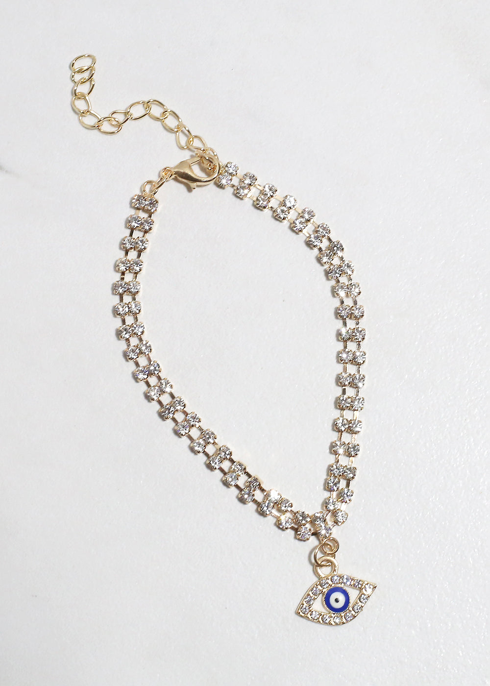 Bling Evil Eye Chain Bracelet