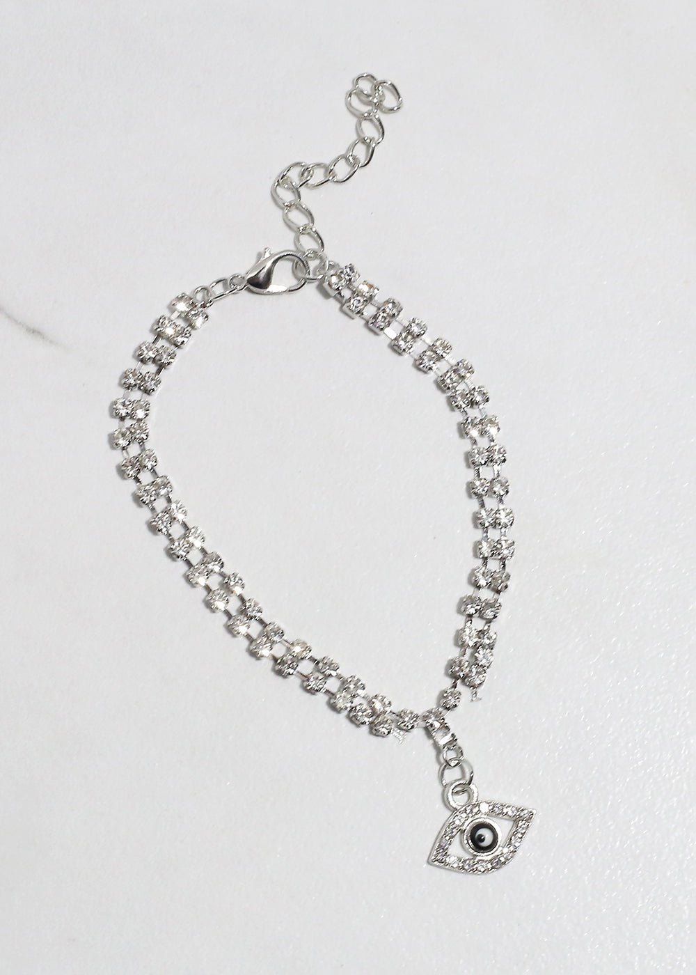 Bling Evil Eye Chain Bracelet