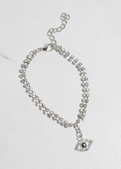 Bling Evil Eye Chain Bracelet