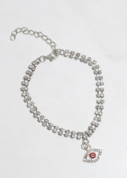 Bling Evil Eye Chain Bracelet