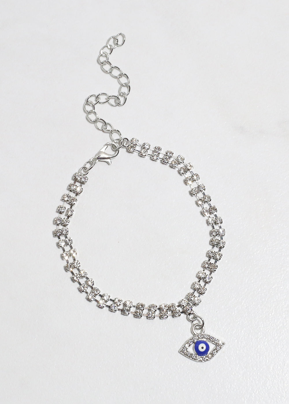 Bling Evil Eye Chain Bracelet