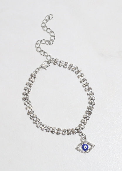 Bling Evil Eye Chain Bracelet