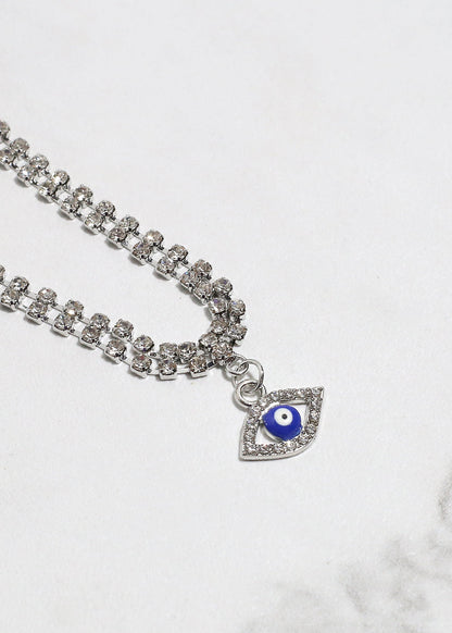 Bling Evil Eye Chain Bracelet