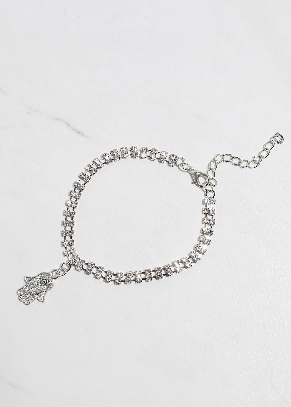 Rhinestone Hamsa Hand Bracelet