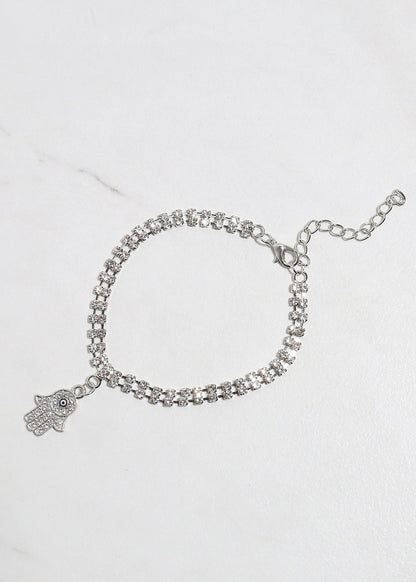 Rhinestone Hamsa Hand Bracelet