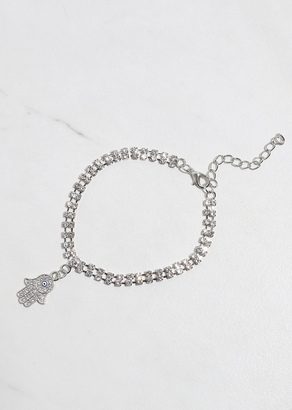 Rhinestone Hamsa Hand Bracelet
