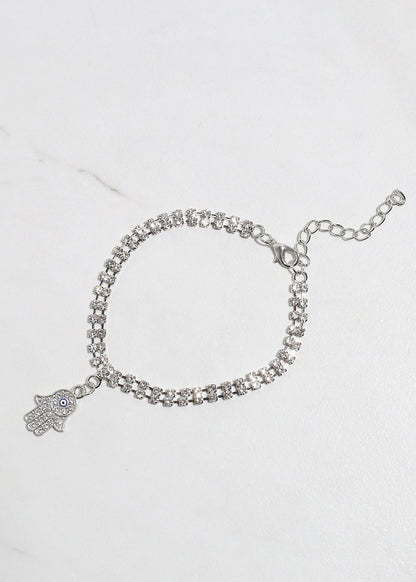 Rhinestone Hamsa Hand Bracelet