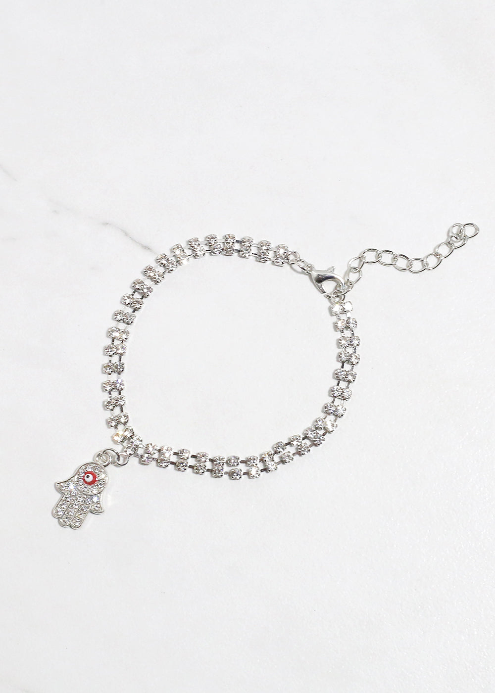 Rhinestone Hamsa Hand Bracelet