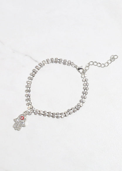 Rhinestone Hamsa Hand Bracelet
