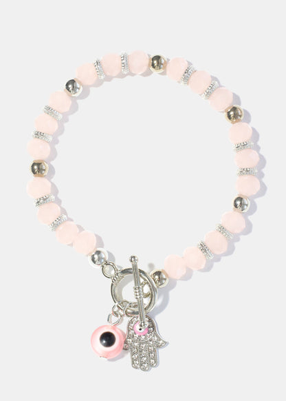 Hamsa Hand and Evil Eye Bead Bracelet