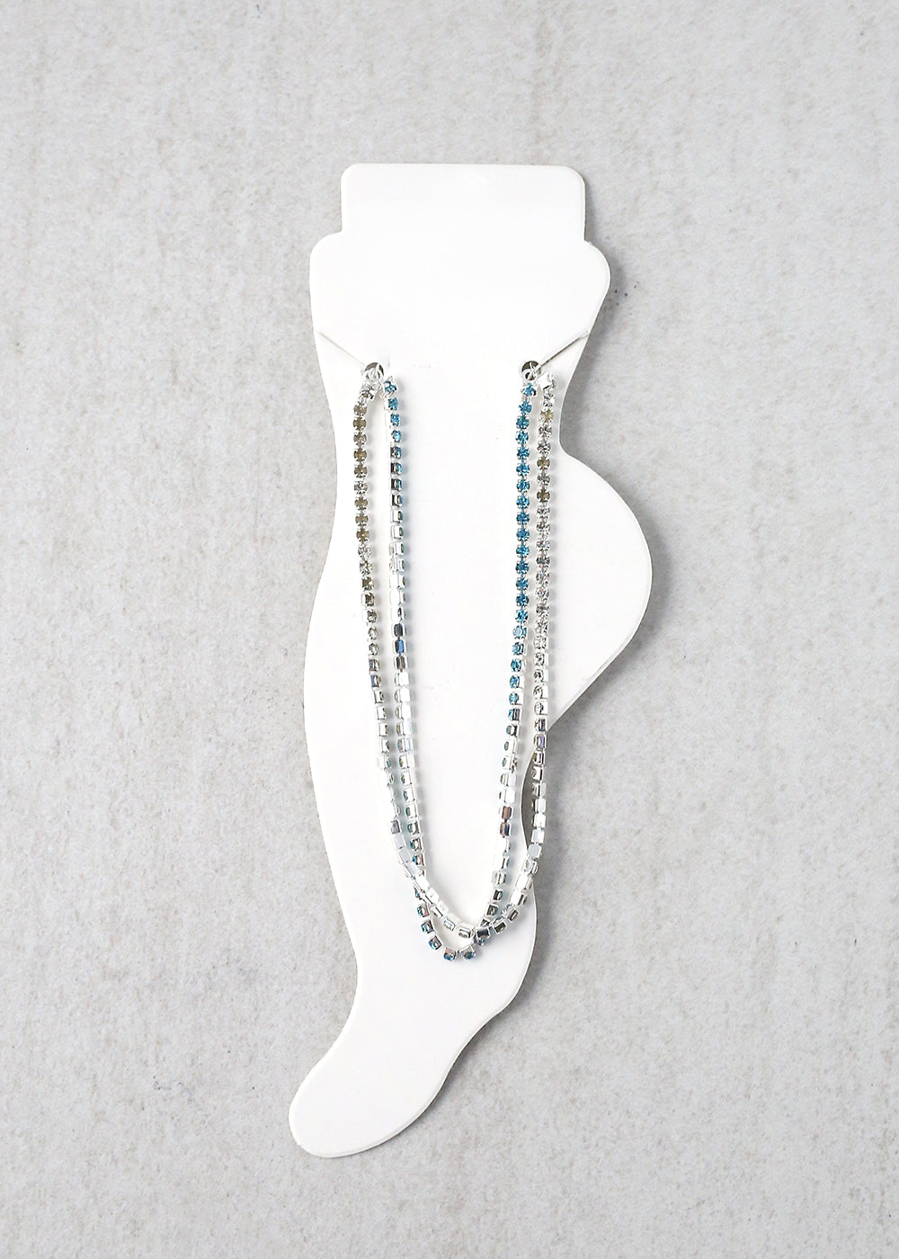 2-Layered Rhinestone Anklet