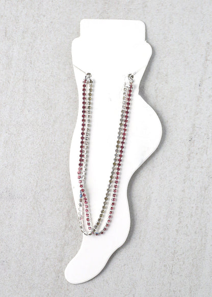 2-Layered Rhinestone Anklet