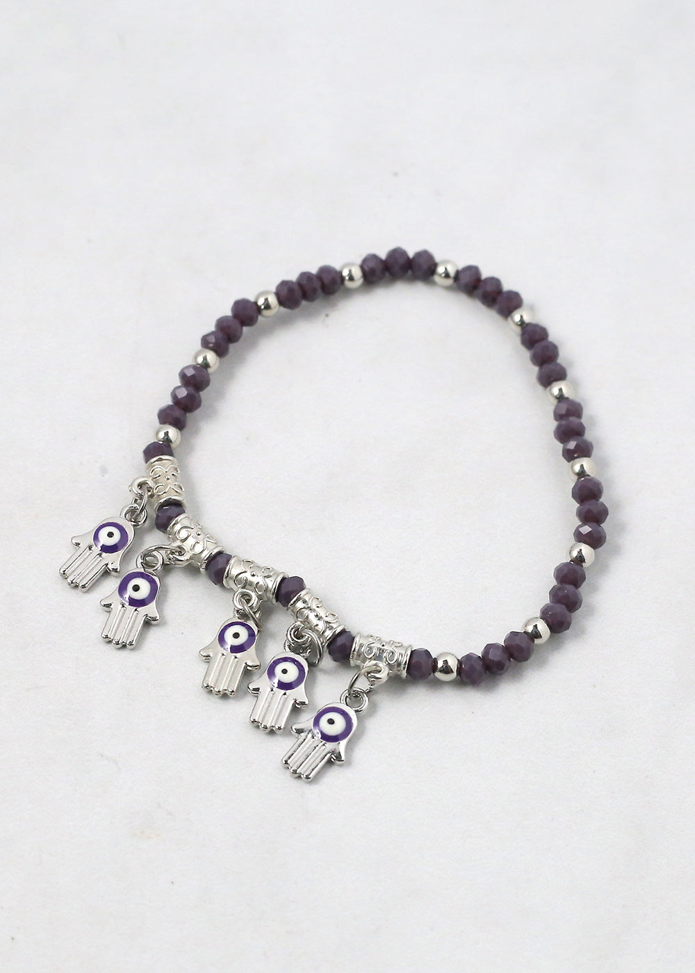 Beaded Hamsa Hand + Evil Eye Bracelet