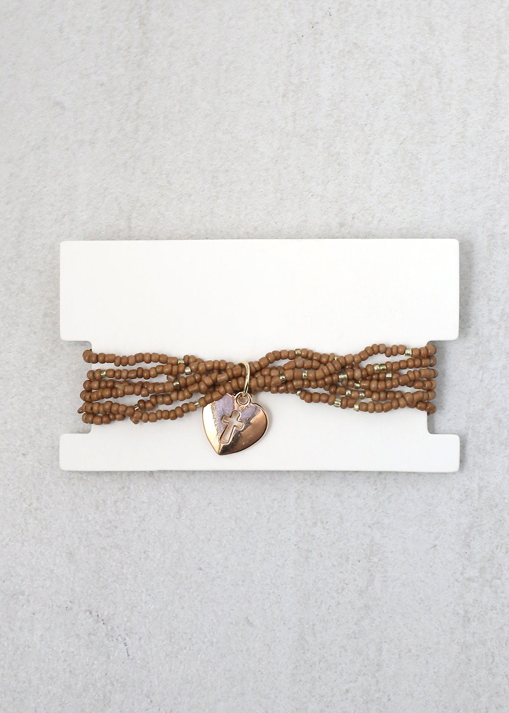 Heart & Cross Beaded Bracelet