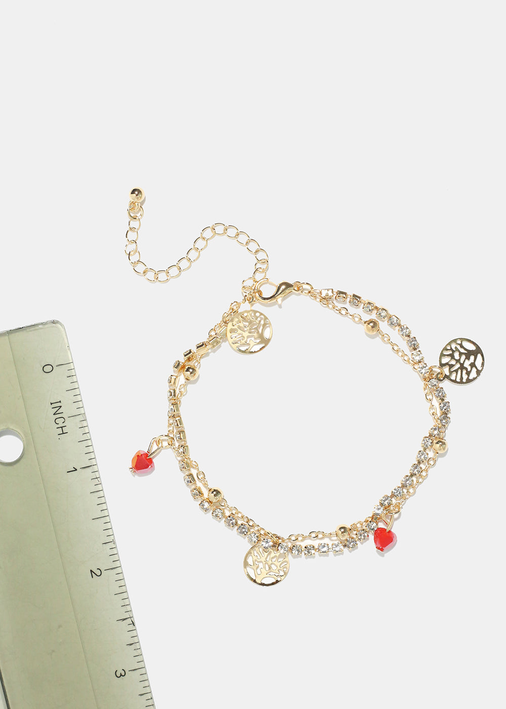 Heart & Tree of Life Charm Anklet