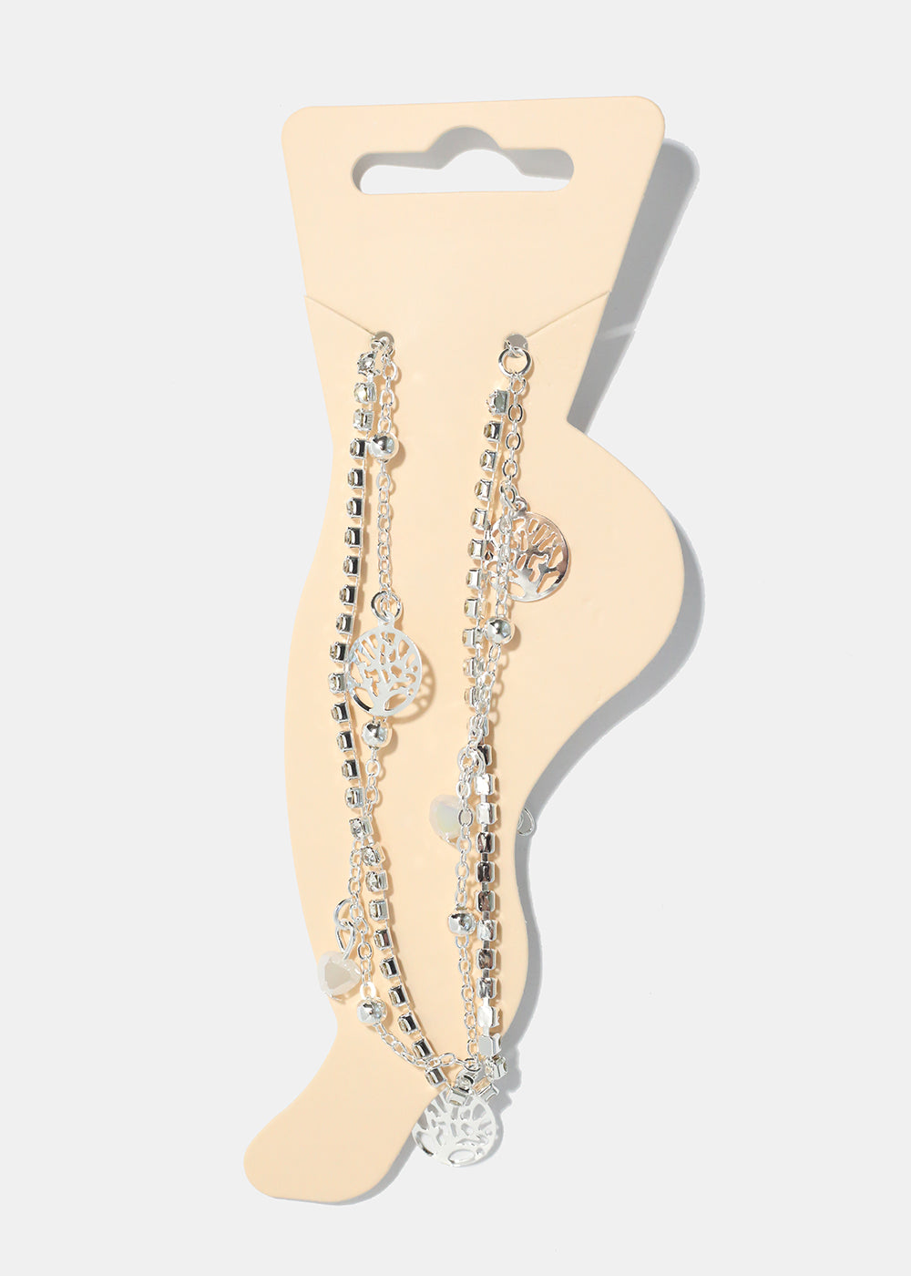 Heart & Tree of Life Charm Anklet