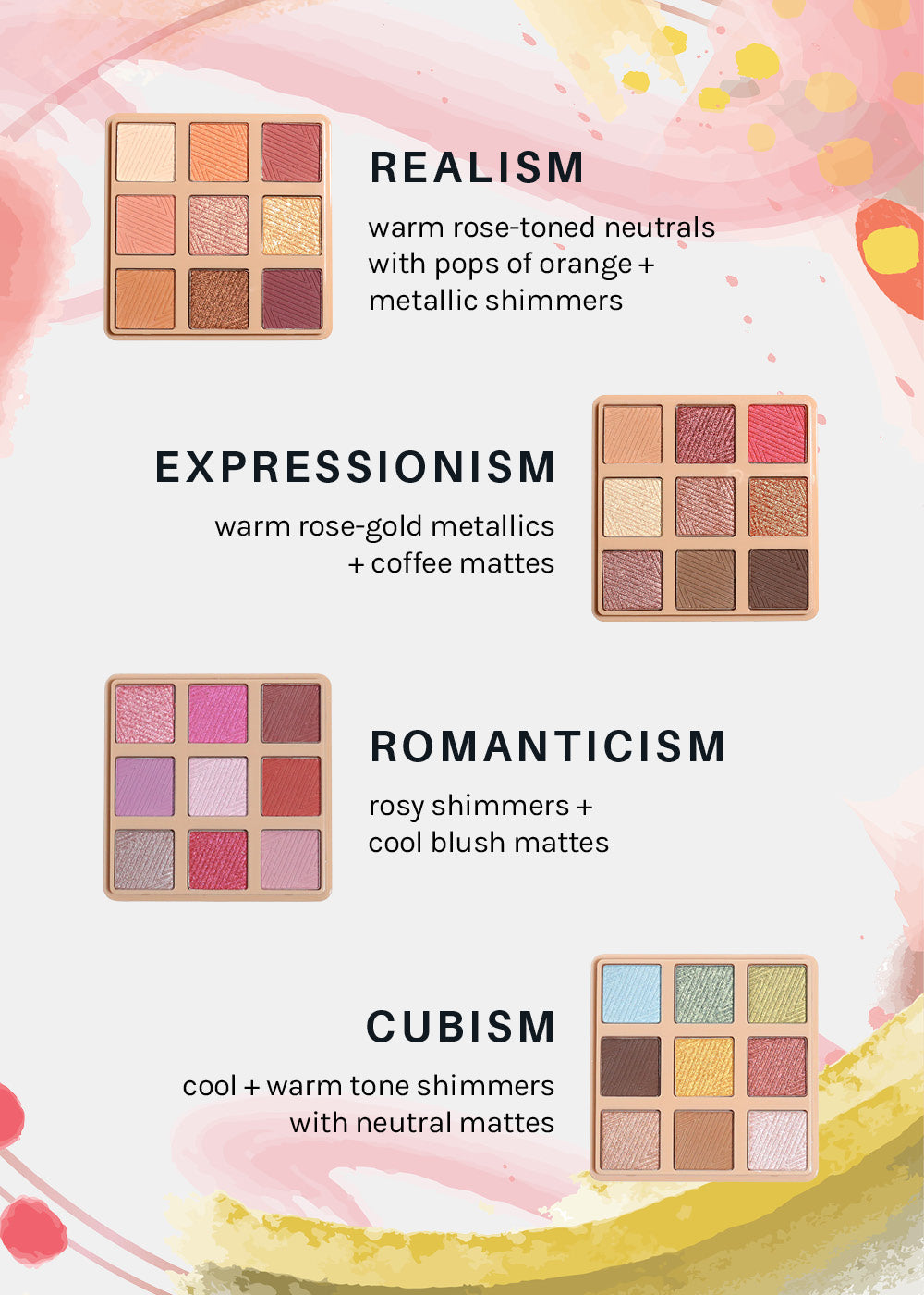 AOA Colorful Canvas 9 Color Eyeshadow Palette