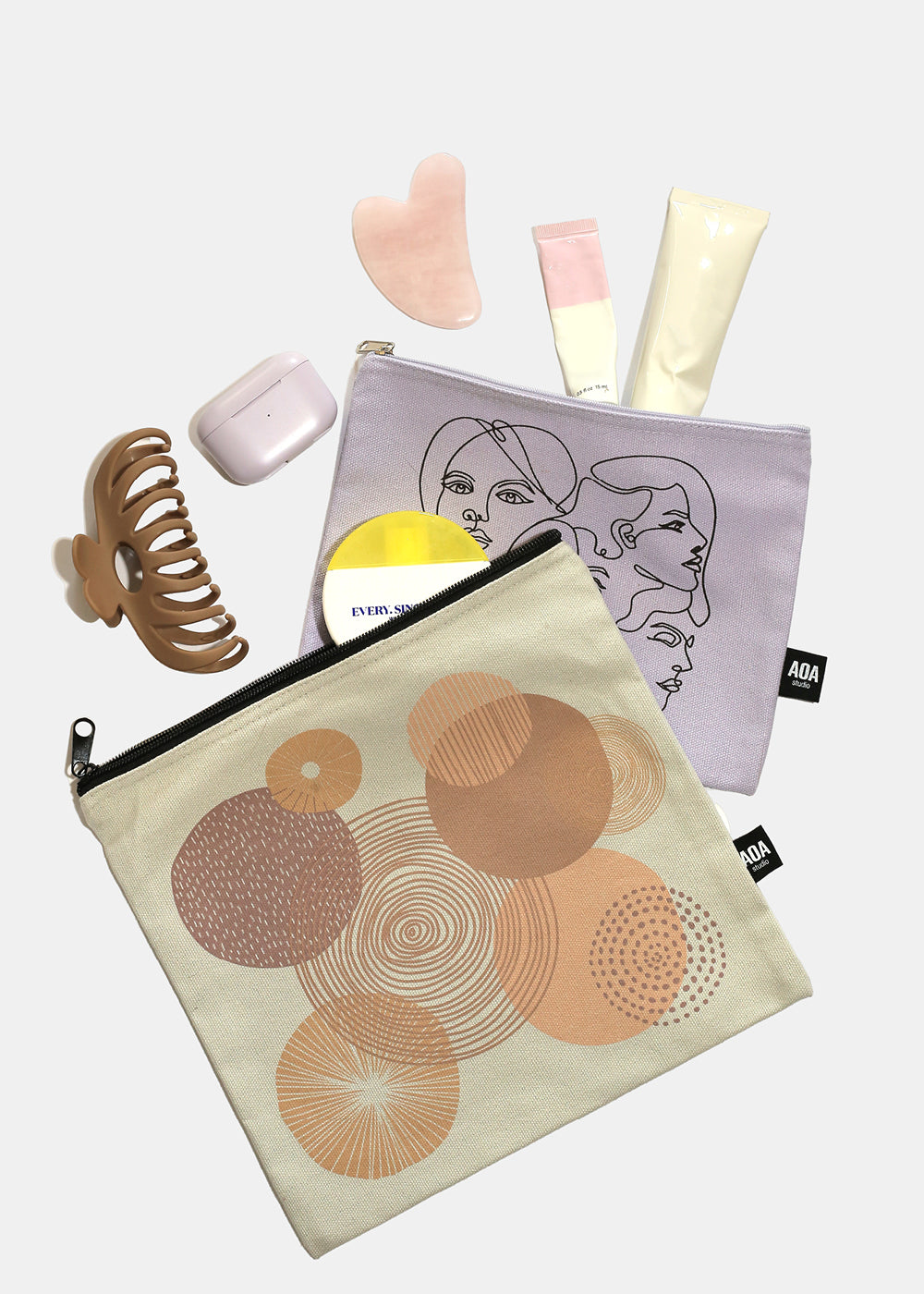A+ Large Canvas Bag - Natural Circles